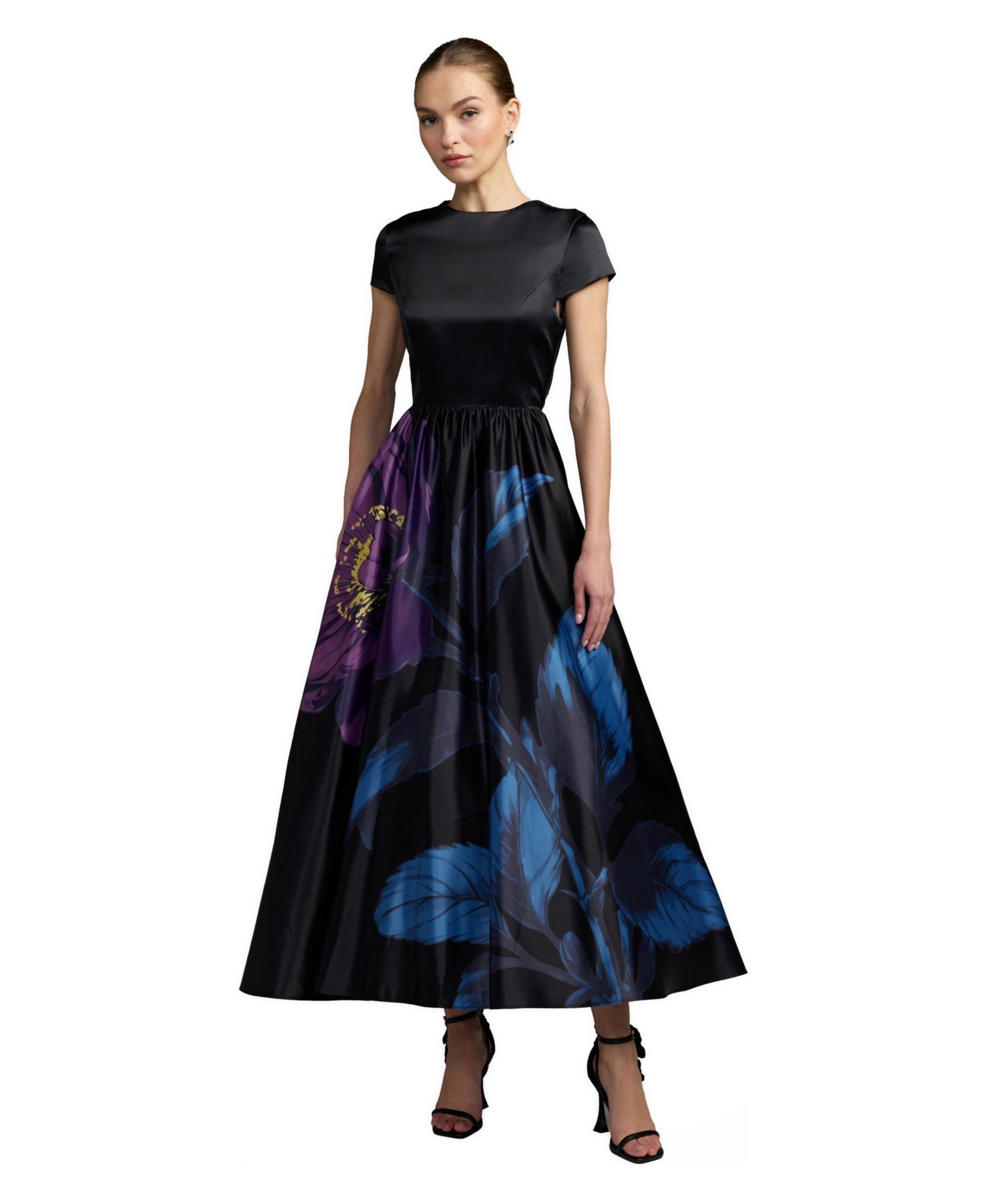 Women's Ieena Satin Floral-Print A-Line Dress