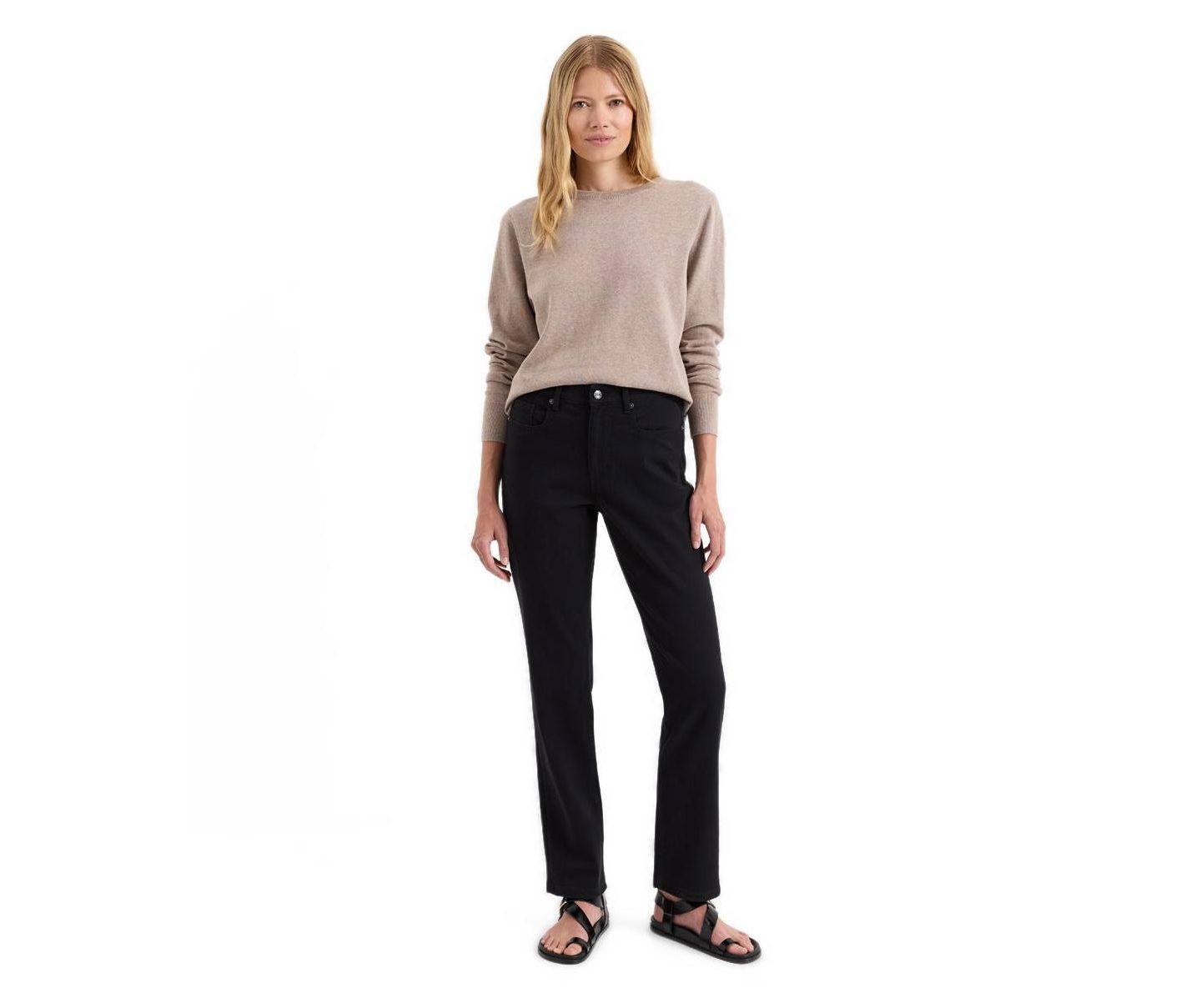 Женские брюки Pact All-Day Twill Straight Cotton-Blend, цвет: Чёрный — фото 2
