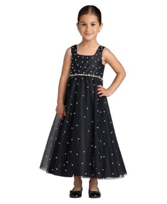 Big Girls Pearl Embellished Tulle Maxi Dress