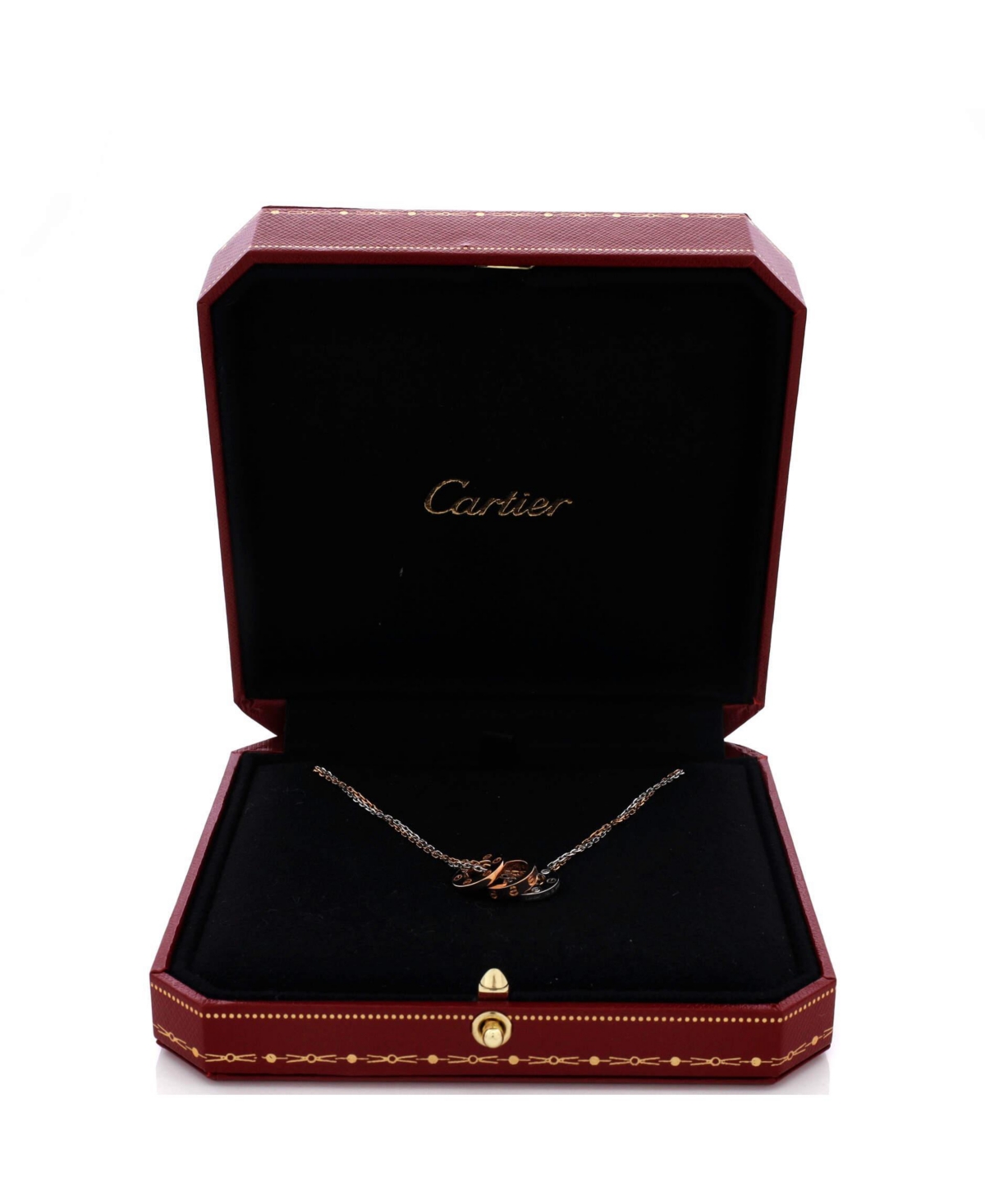 Pre-Owned Cartier Love 3 Ring Pendant Necklace