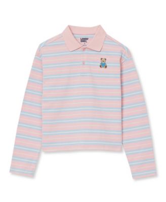 Girls Long Sleeve Collared Polo Shirt