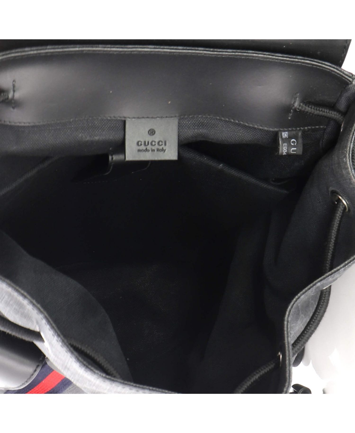 Large Double Pocket Buckle Backpack GG Coated Canvas