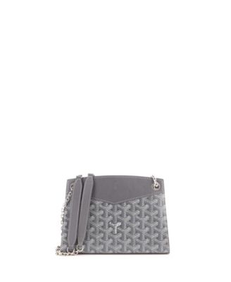 Mini Structured Rouette Chain Shoulder Bag Coated Canvas