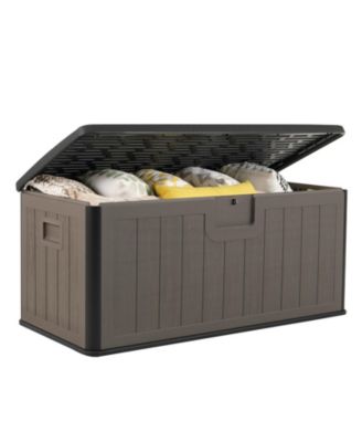 100-Gallon Outdoor Storage Box with Lockable Lid for Patio and Deck