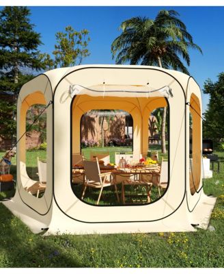 12 x 12 FT Clear Bubble Tent for 8-10 People, All-Weather Pop-Up Shelter with Transparent TPU Panels for Camping, Patio & Events