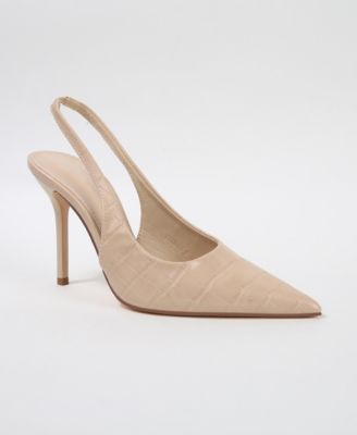 Carmine Croco-Embossed Slingback Stiletto Pumps