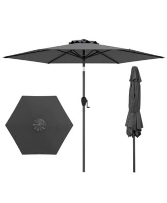 7.5 ft Heavy Duty Outdoor Market Patio Umbrella with Push Button Tilt and Crank