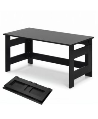 Portable Folding Floor Table Low Wooden Coffee Table with Foldable Legs