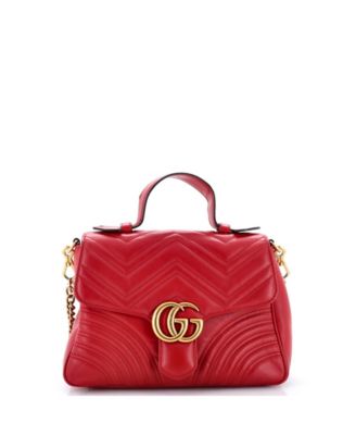 Small GG Marmont Top Handle Flap Bag Matelasse Leather