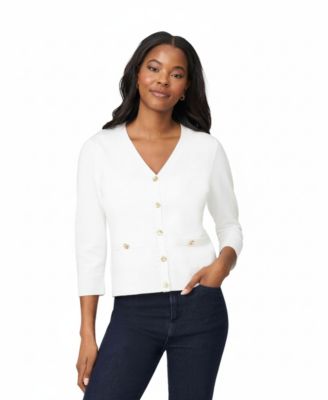 Petite V-Neck 3/4-Sleeve Cardigan