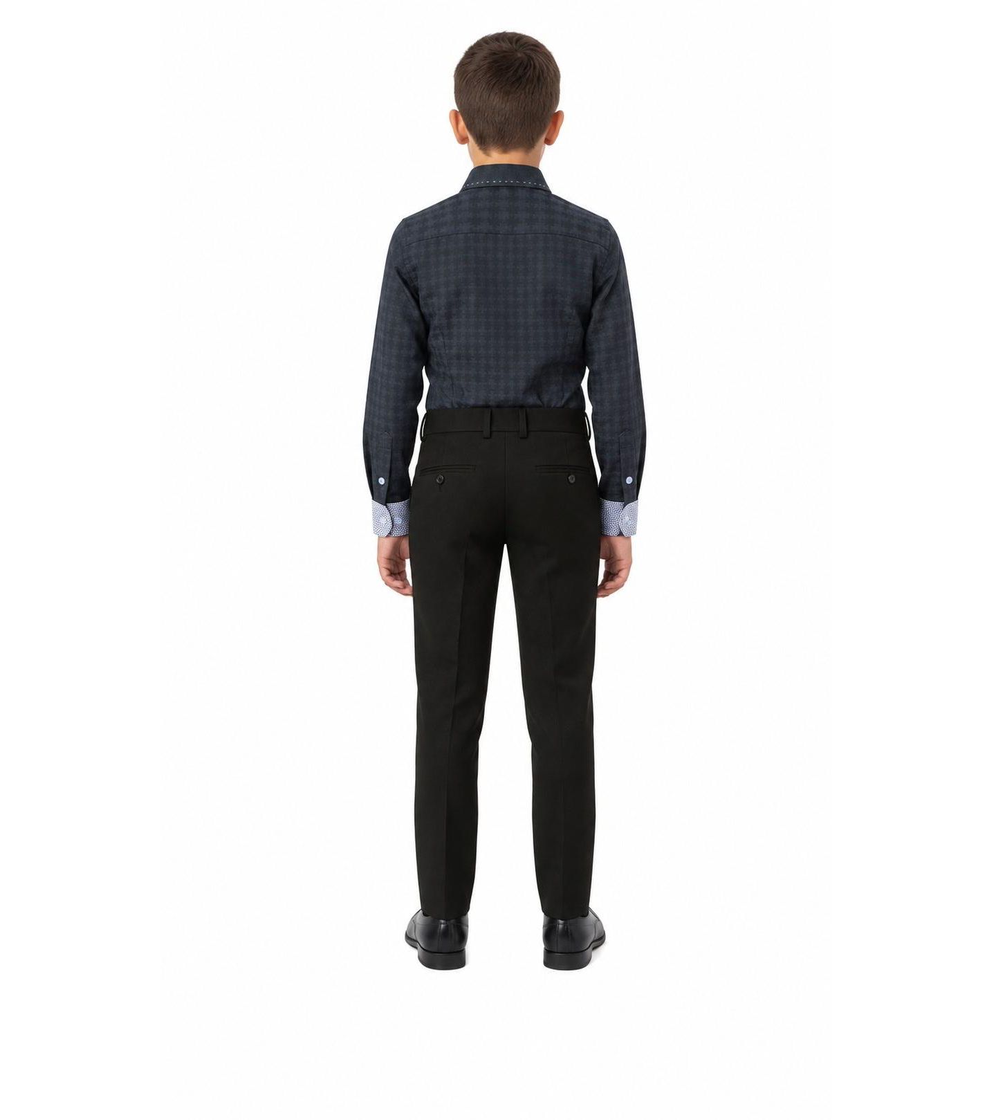Рубашка Elie Balleh Navy Button-Down Slim Fit Shirt для мальчиков, цвет: Тёмно-синий — фото 3