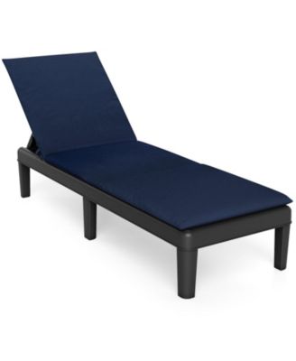 Outdoor Patio Chaise Lounge Chair with 3-Position Backrest and Removable Cushion