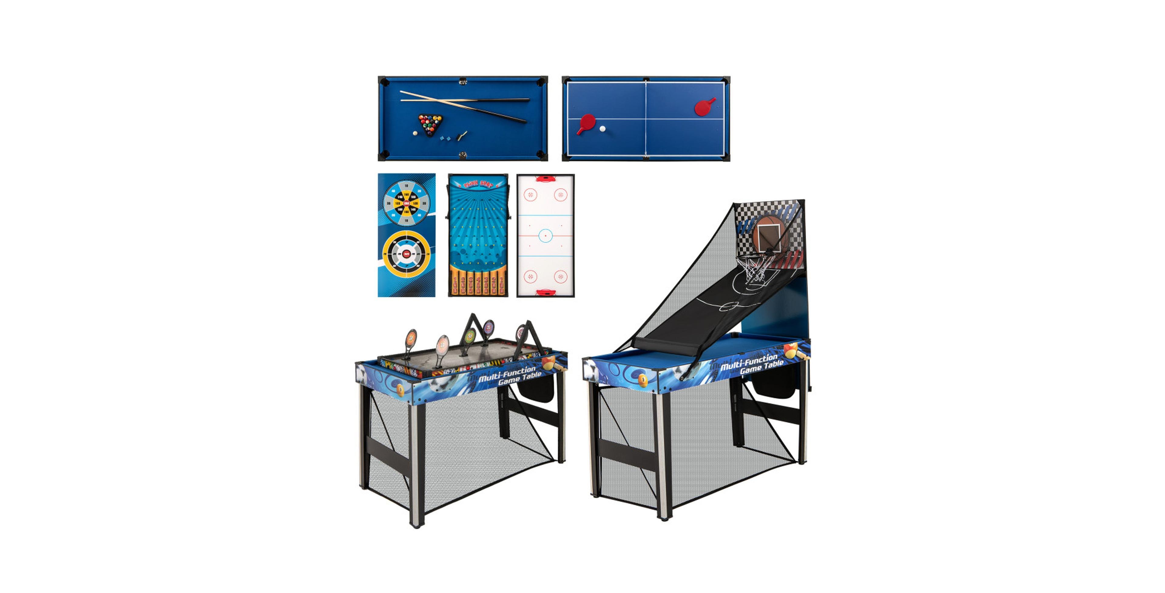 Sugift 10-in-1 Combo Game Table Set for Table Tennis Basketball and Soccer Play