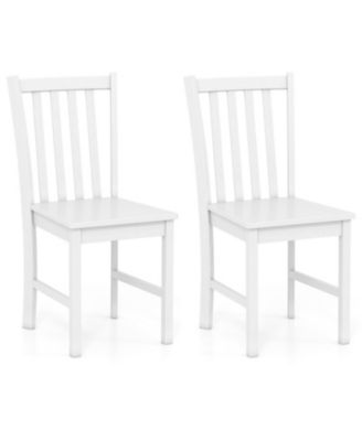 Wooden Kitchen Chairs Set of 2 Featuring Breathable Slat Tilt Backrest and Rubber Wood Frame