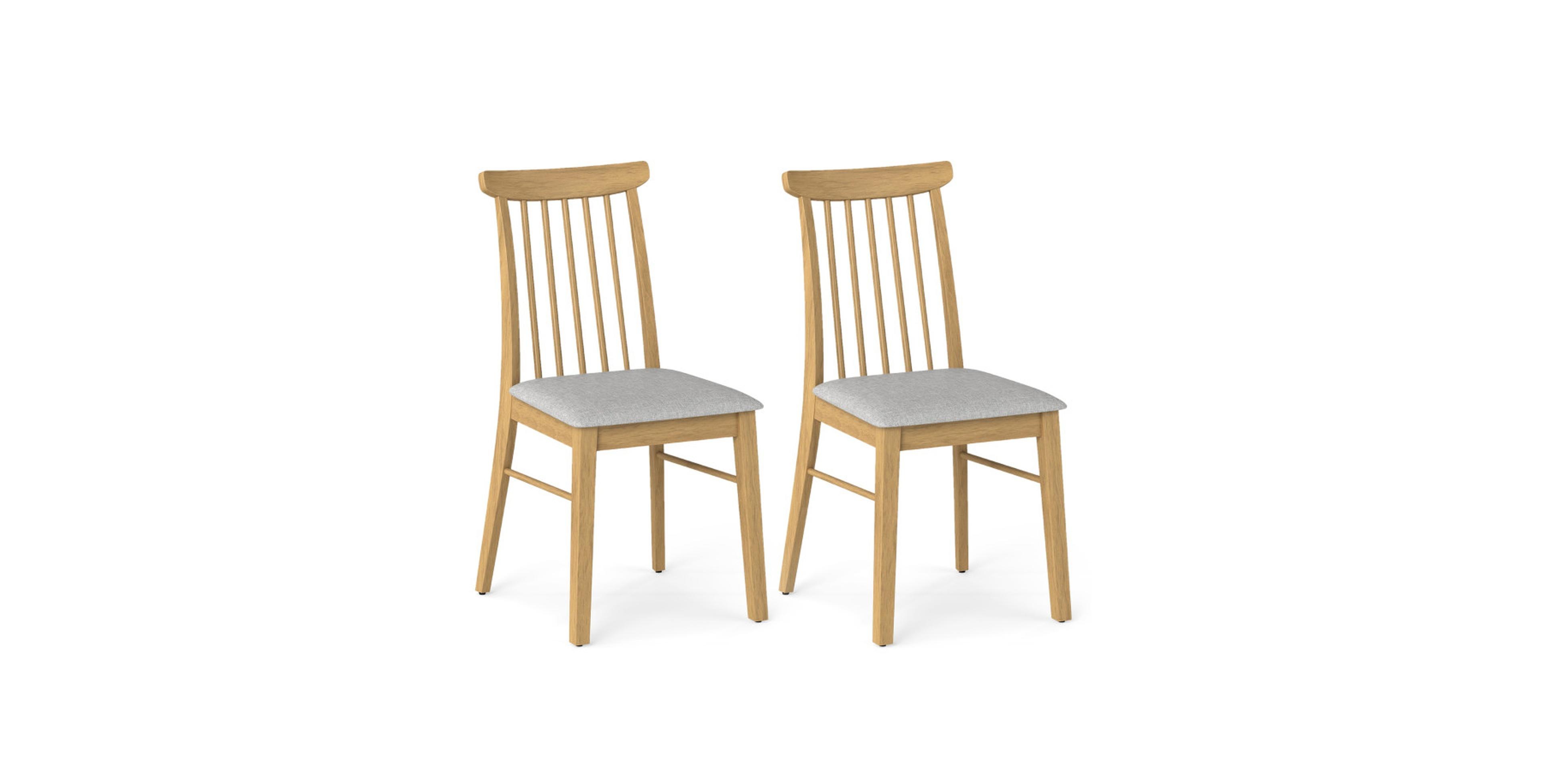 Sugift Upholstered Dining Chairs Set of 2 Armless Kitchen Chairs with Spindle Backrest and Padded Seats
