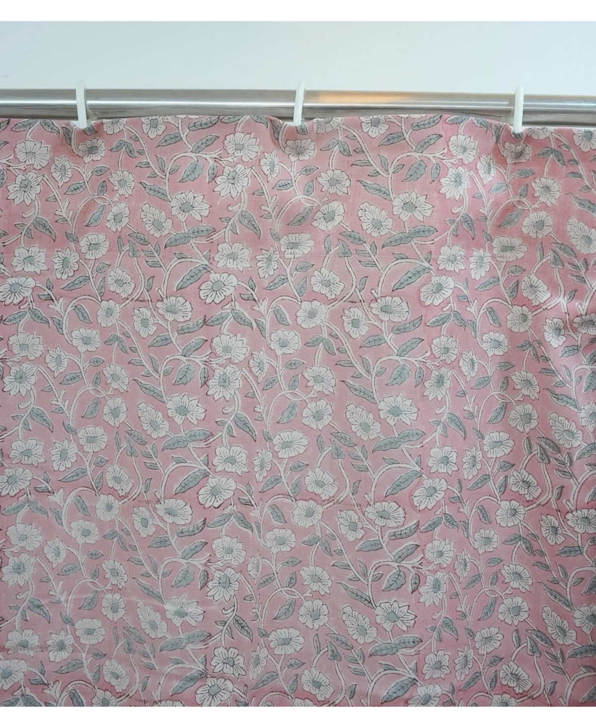 Fabdivine Haridwar Floral Block Print Viscose Linen Curtain