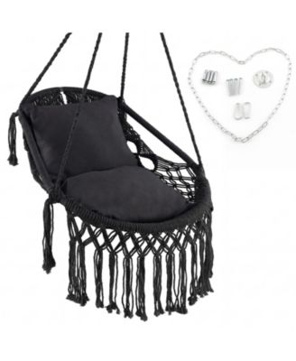 Hanging Chair with Soft Seat Cushion and Durable Rope Chain for Home