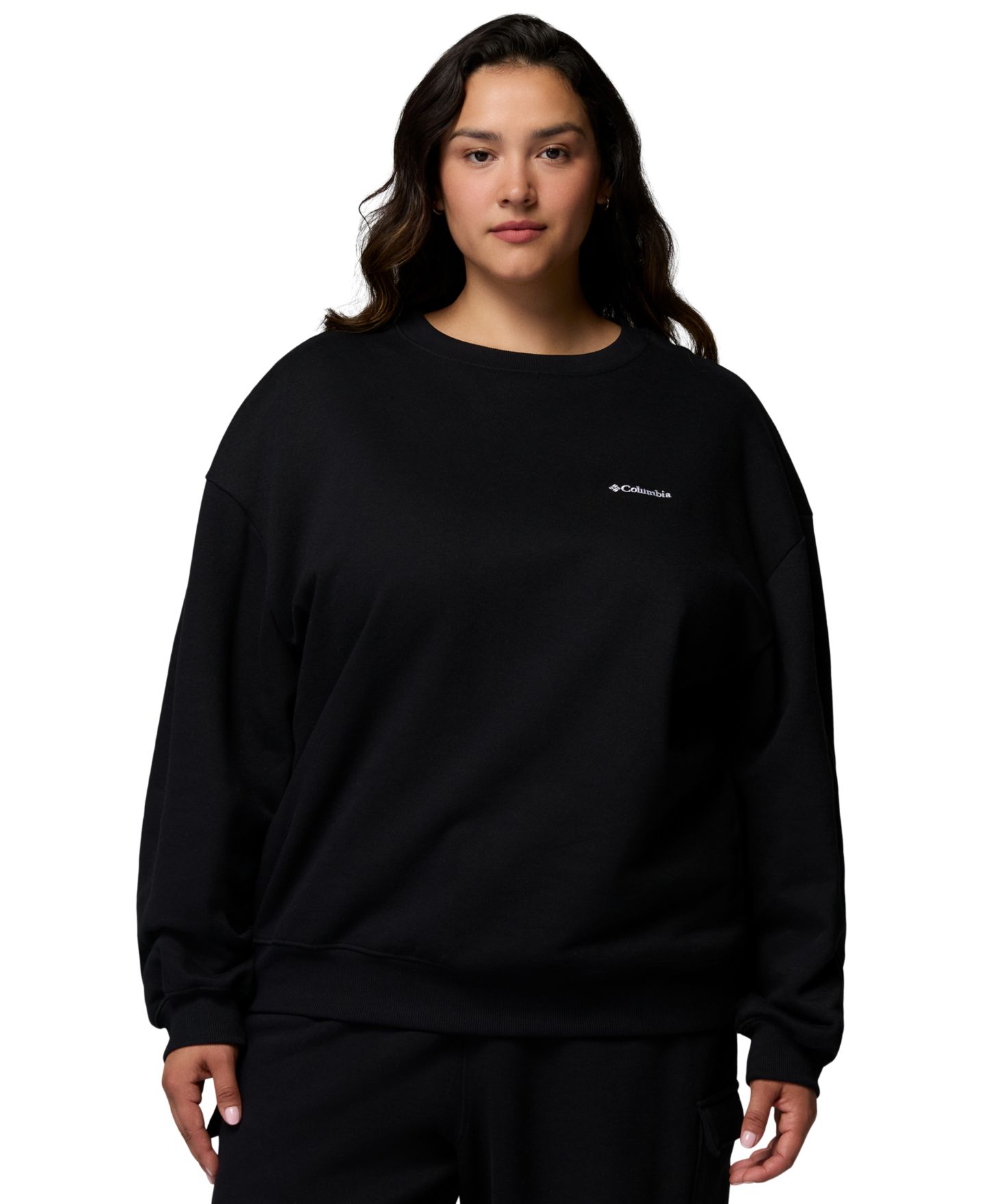 Женский свитшот Columbia Plus Size Aldermore Crewneck, цвет: Чёрный — фото 3