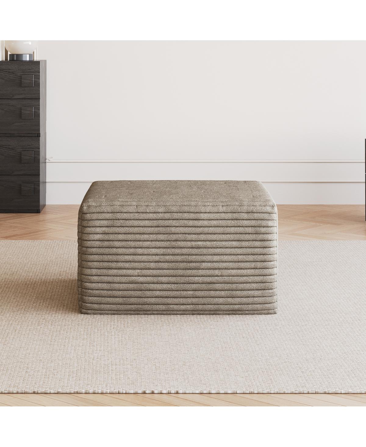 Streamdale Furniture Sofa ottoman ,No Assembly Required,Camel(Plush Corduroy Fabric)