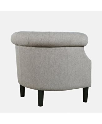 Transitional Contemporary Upholstered Barrel Curved Back Accent Chair