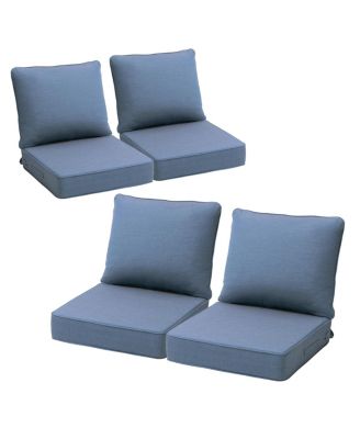 Patio Premium Sunbrella Outdoor Seat Cushions Set (Seat and Back