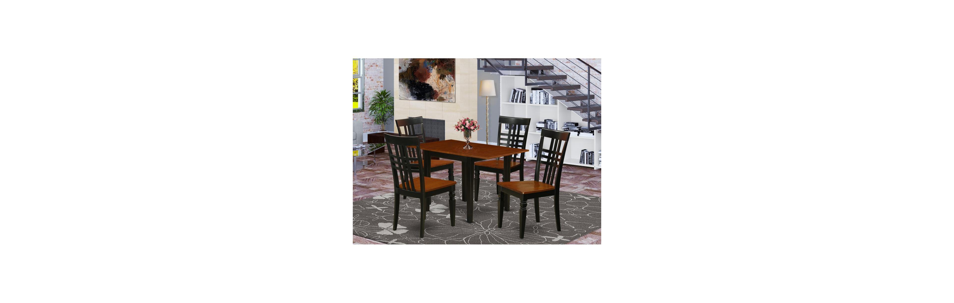 East West Furniture Dining Room Set, NDLG5-bch-w