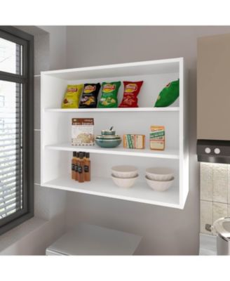 Chinle Wall Cabinet in Melamine with Open Storage