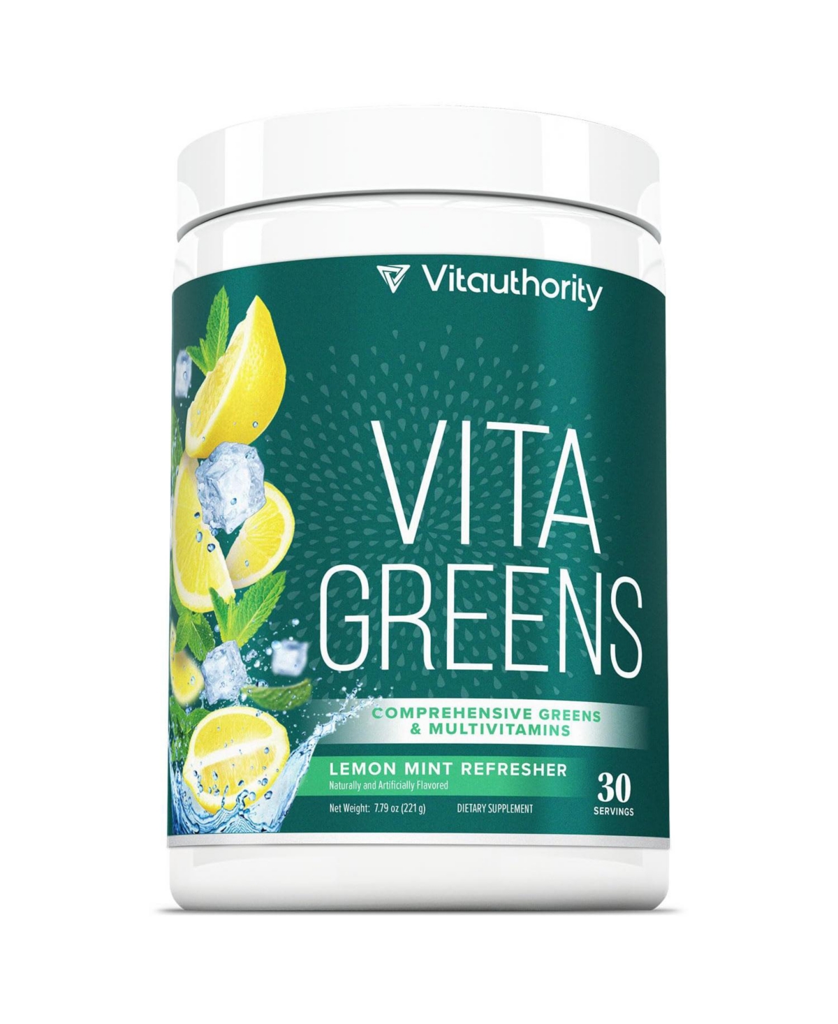 Vitauthority Vita Superfood Powder, Lemon Mint Flavor, 219 Gram