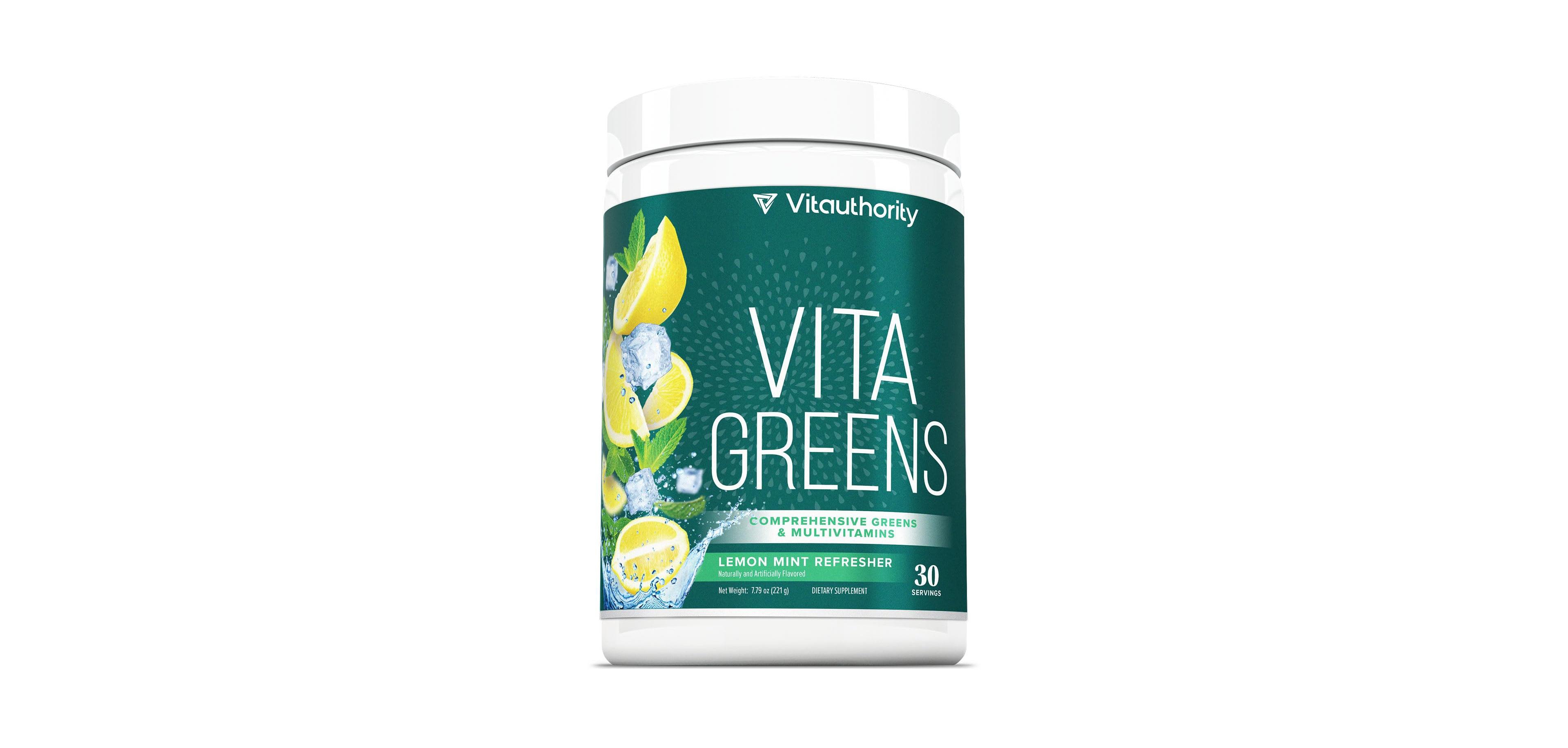 Vitauthority Vita Superfood Powder, Lemon Mint Flavor, 219 Gram