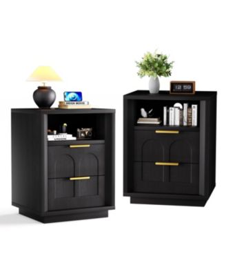 2-Pack Nightstands with Charging Station