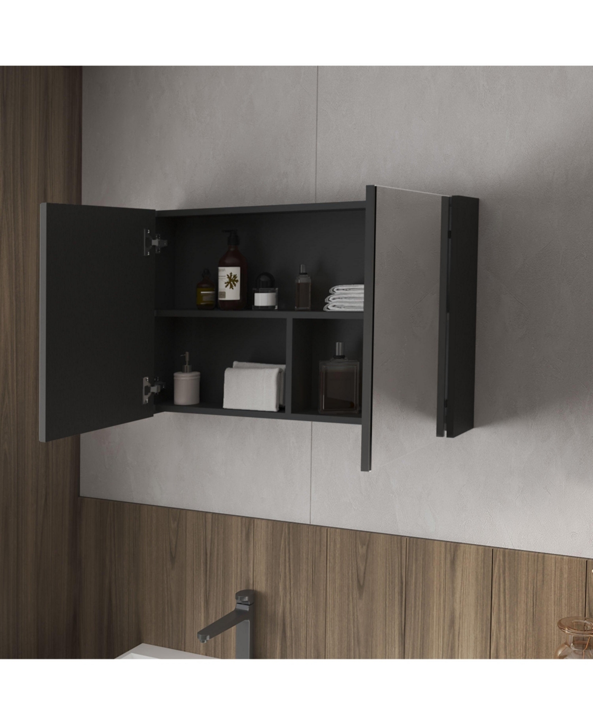 Fm Furniture McNary medicine cabinet with included mirrors and 2 doors