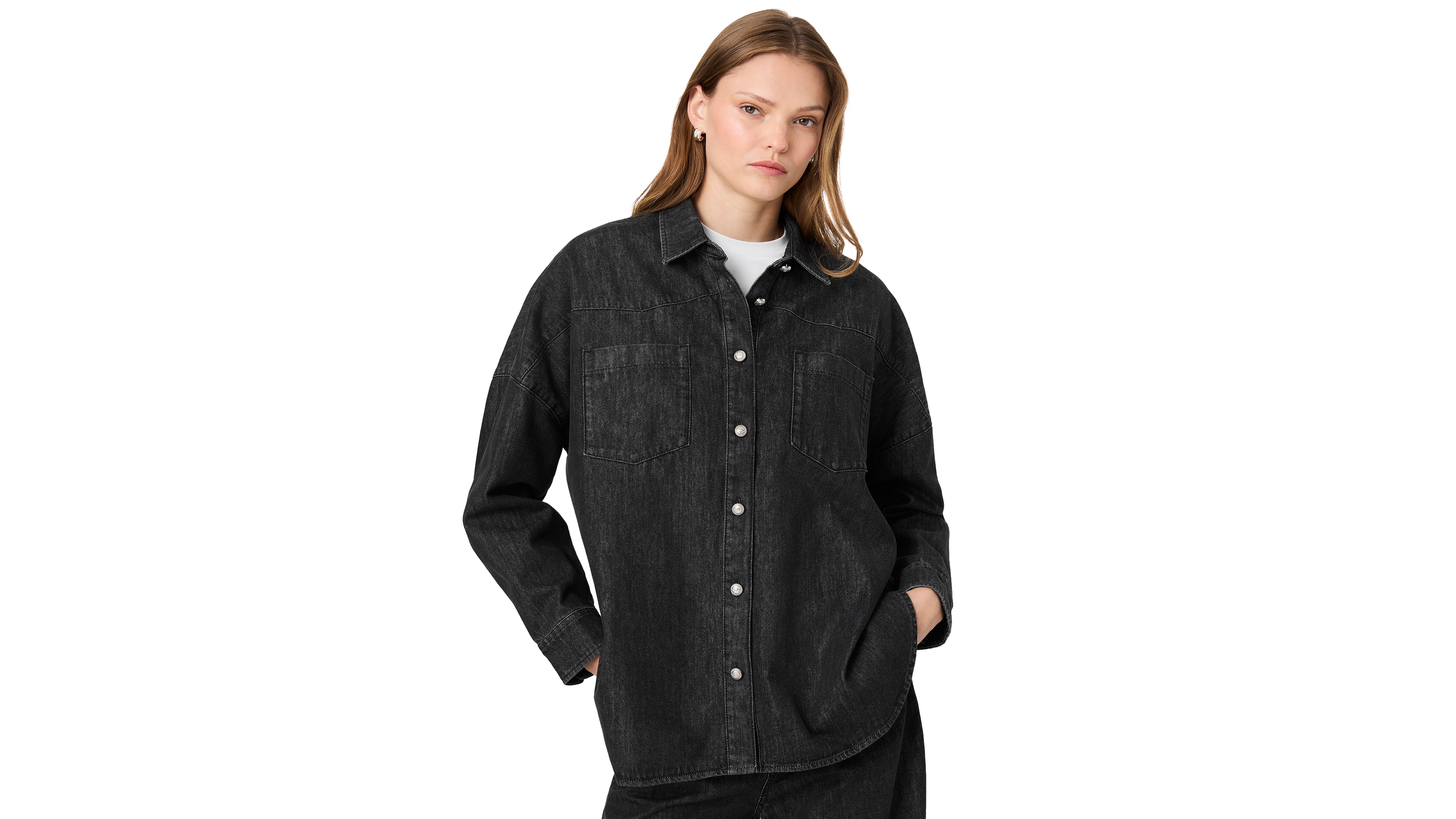 French Connection Women's Elton Denim Button-Down Long-Sleeve Shirt