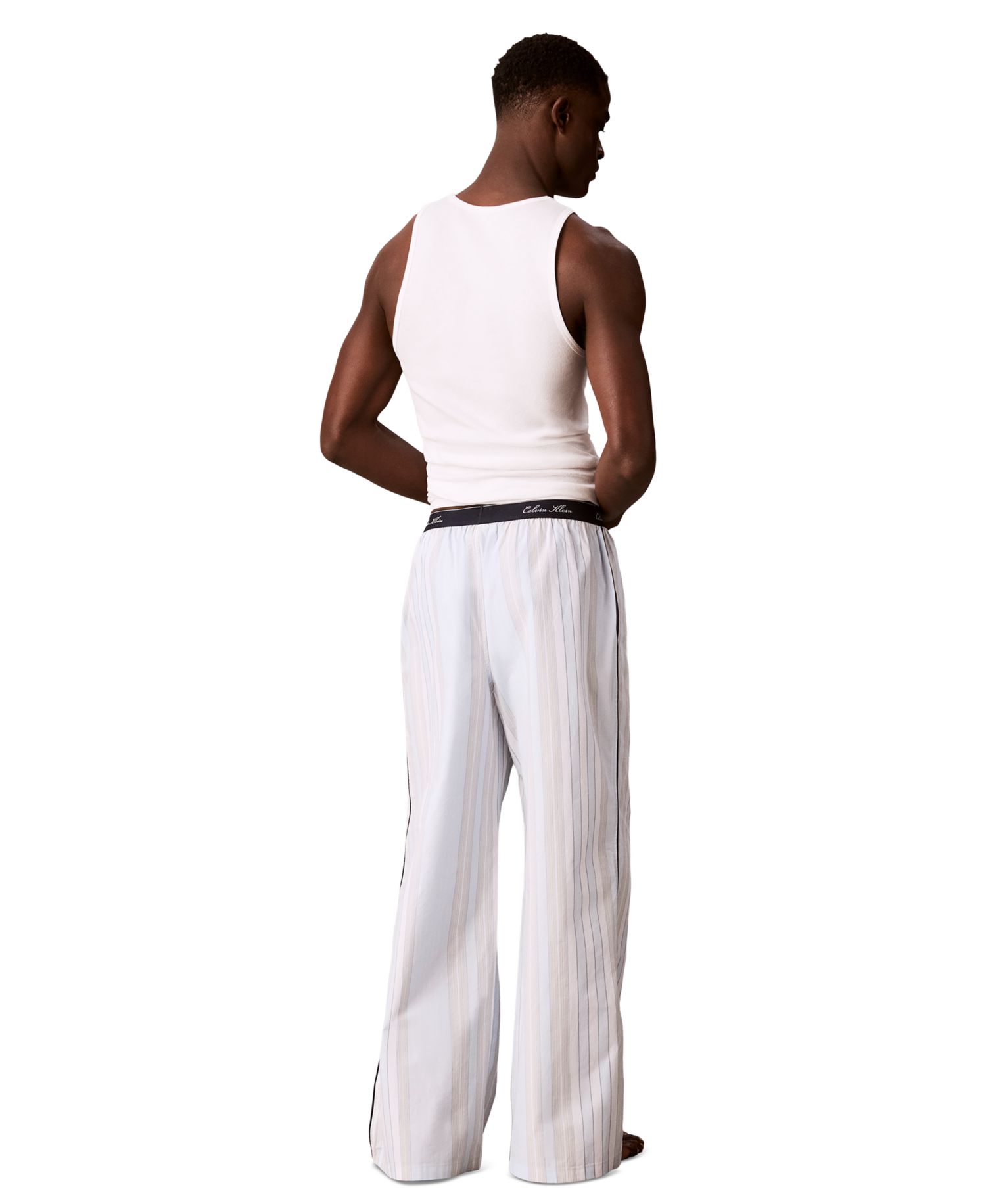 Men's Cotton Poplin Script Regular-Fit Pajama Pants