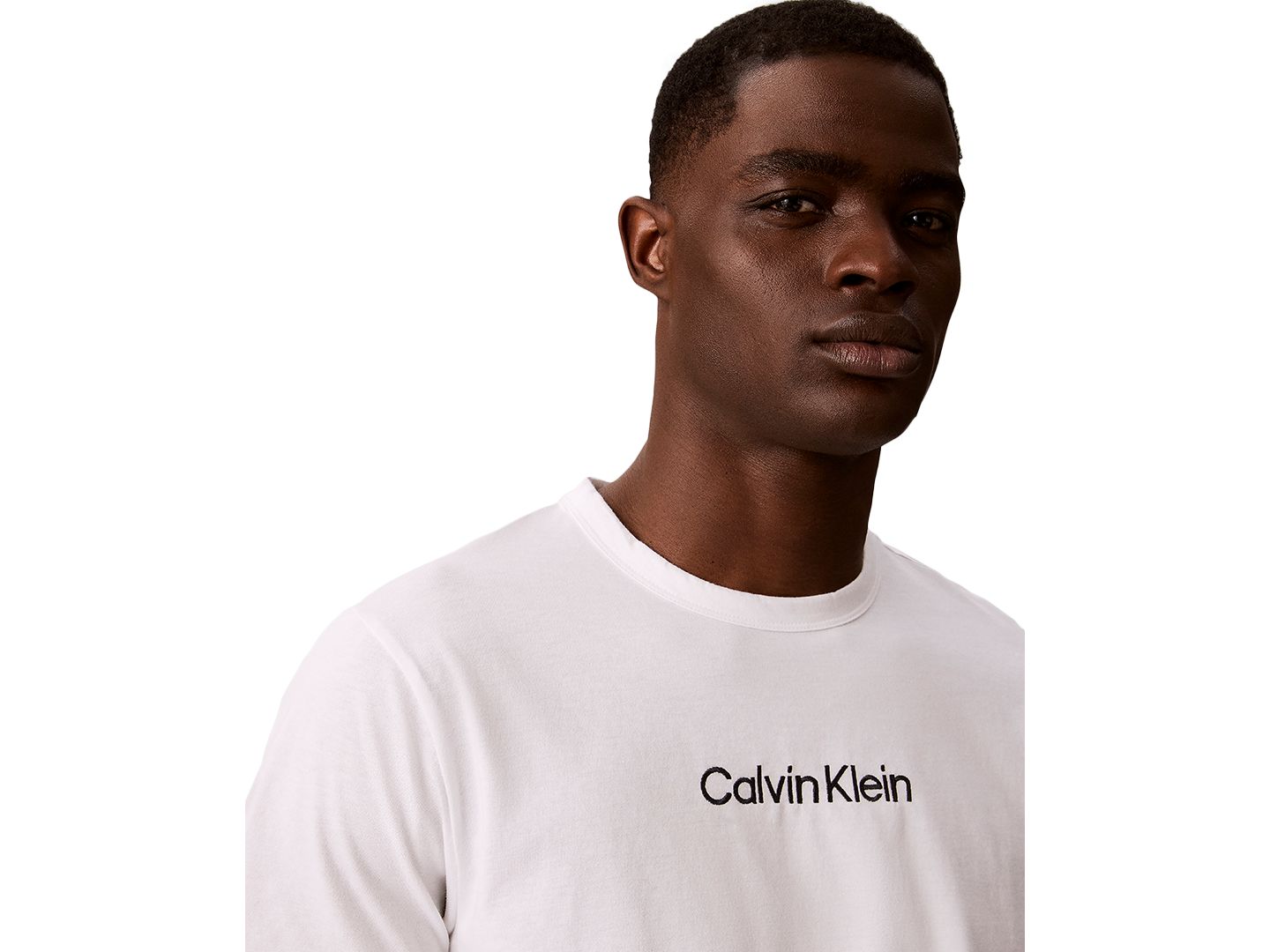 Мужская пижамная свитшоты Calvin Klein с круглым вырезом, цвет: Белый / Синий — фото 4