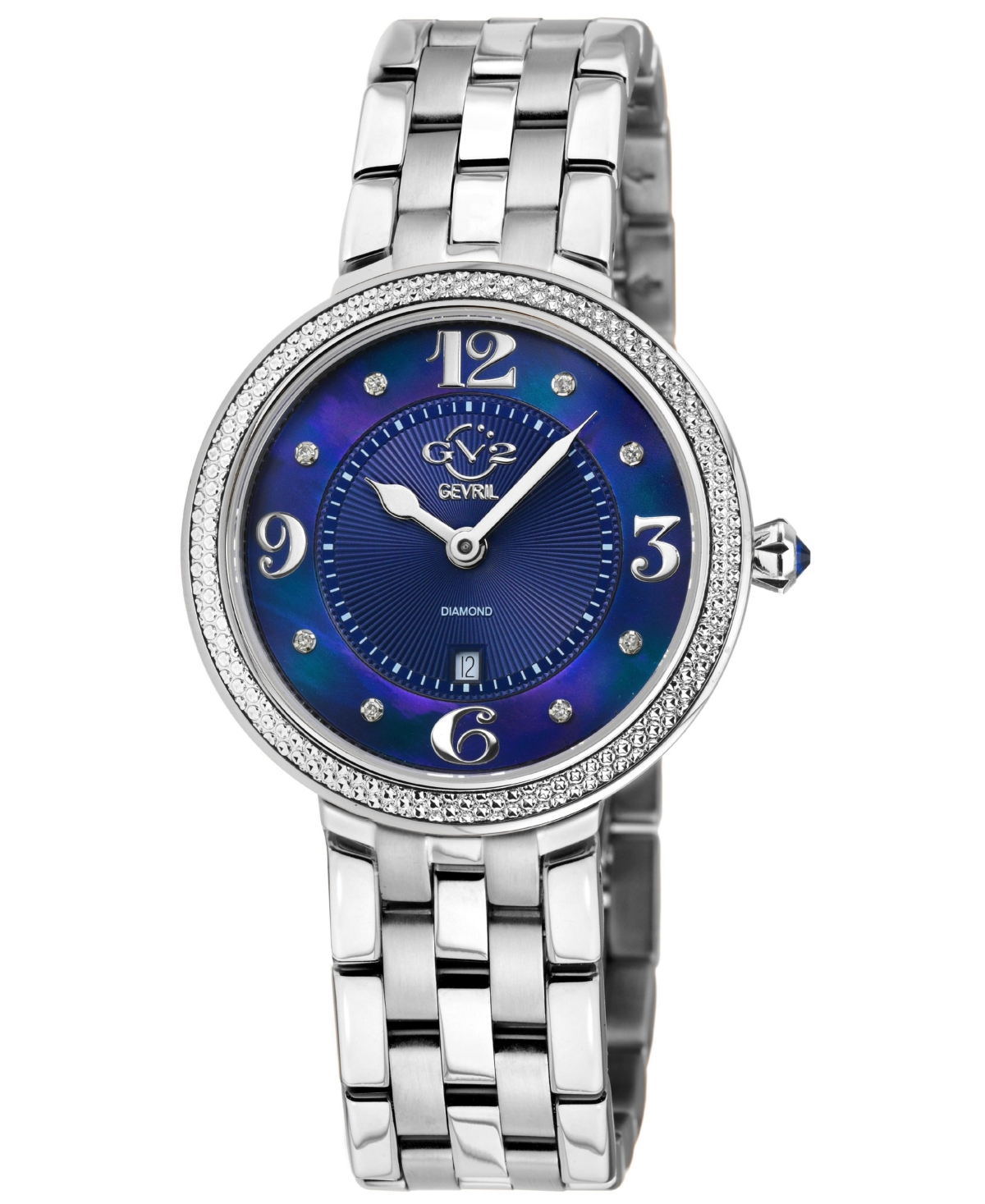 GV2 Women's Verona Swiss Quartz Silver Stainless Steel Bracelet Diamond Watch - Silver