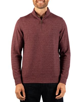 Men's Brushed Melange Twill Quarter Zip Sweaters