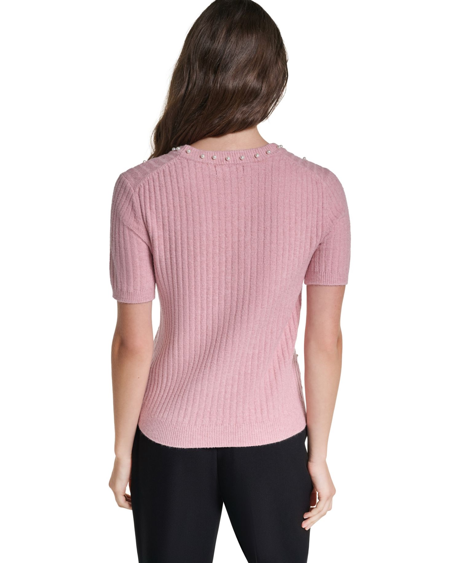 PetiteCable-Knit Crewneck Short-Sleeve Sweater