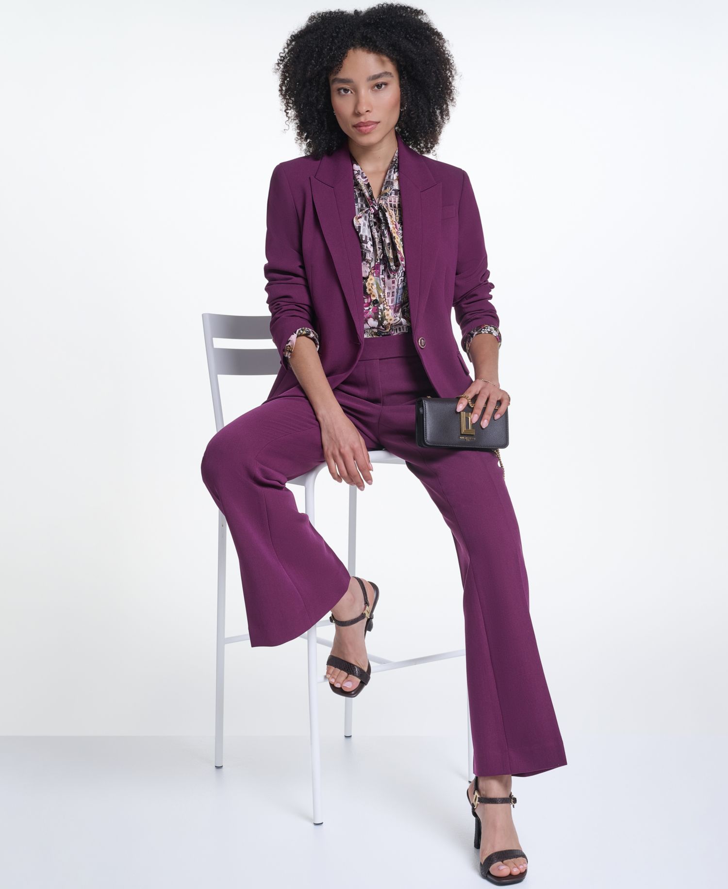 Women's Notch Collar One-Button Blazer