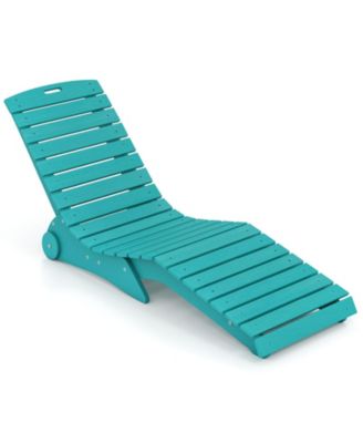 In-Pool Lounge Chair Ergonomic S-Curve HDPE Pool Chaise Lounger with Wheels