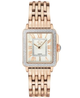 Women's Padova Swiss Quartz IP Rose Stainless Steel Bracelet Diamond Watch