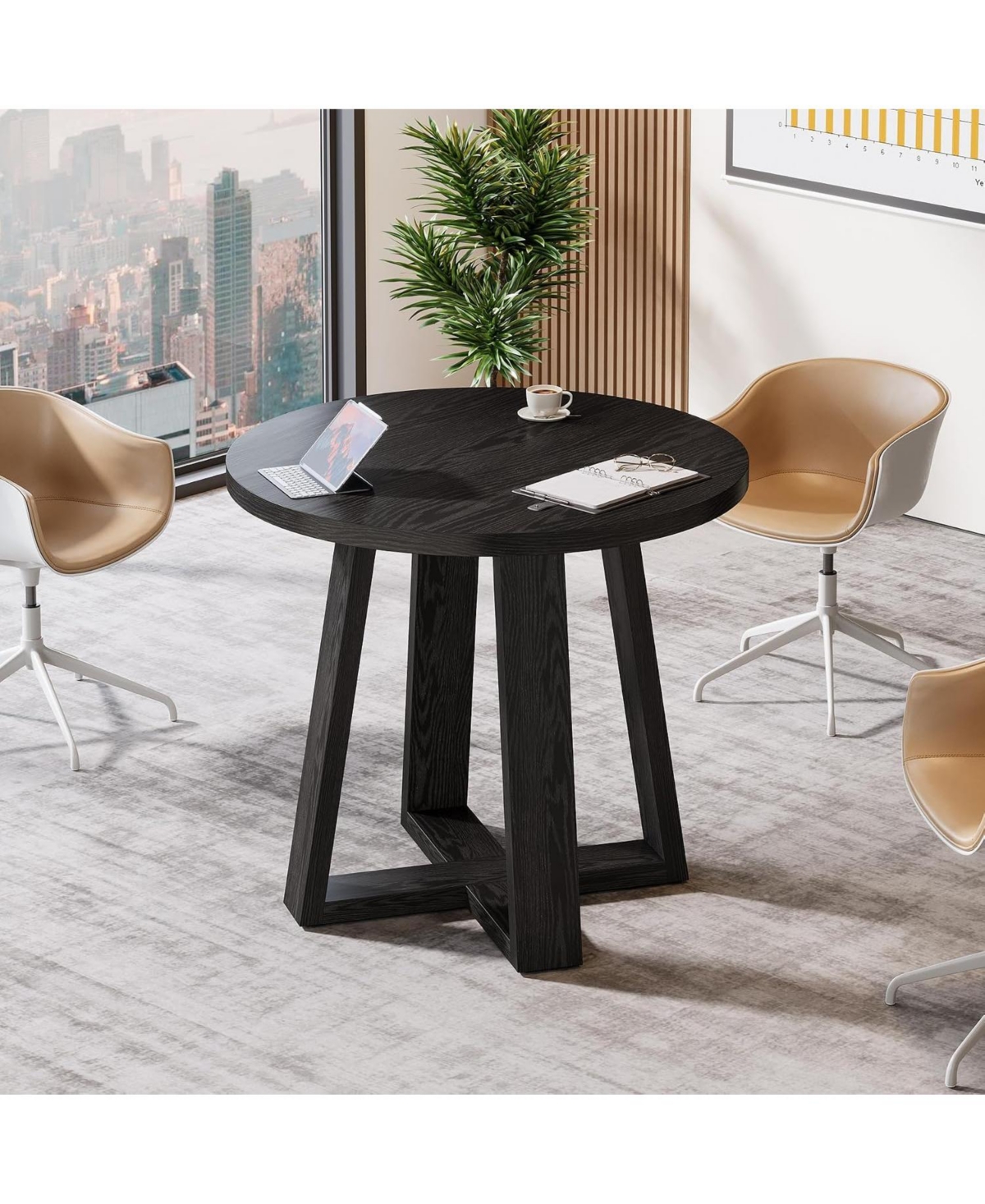 Tribesigns 31.5" Round Conference Table for 2-4