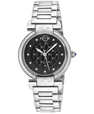 Women's Berletta Swiss Quartz Silver Stainless Steel Bracelet Diamond Watch