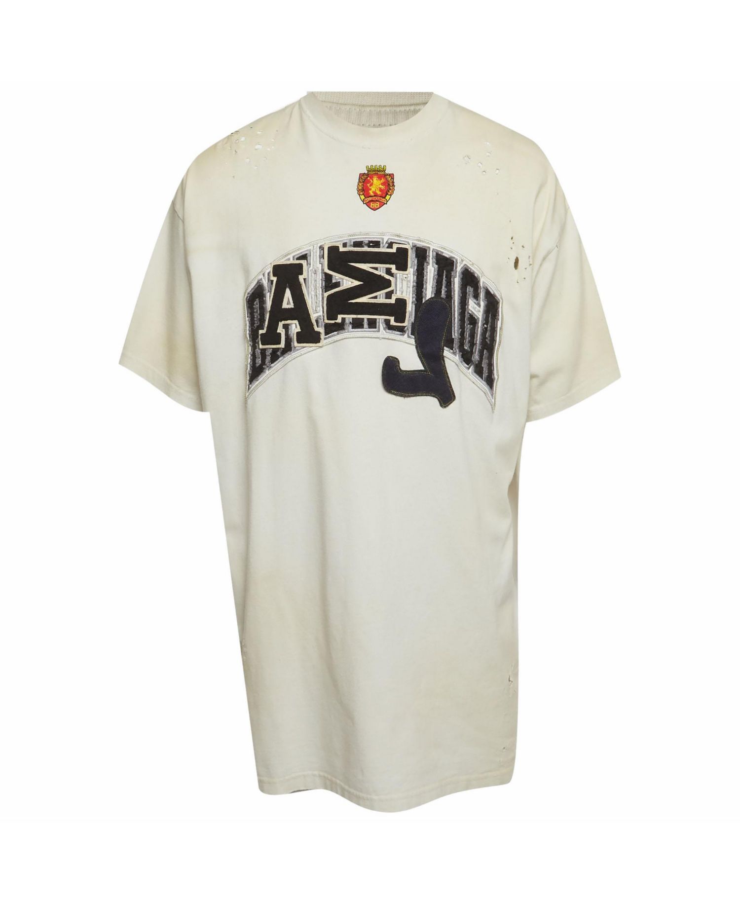 Women's Distressed Logo Applique Skater T-Shirt