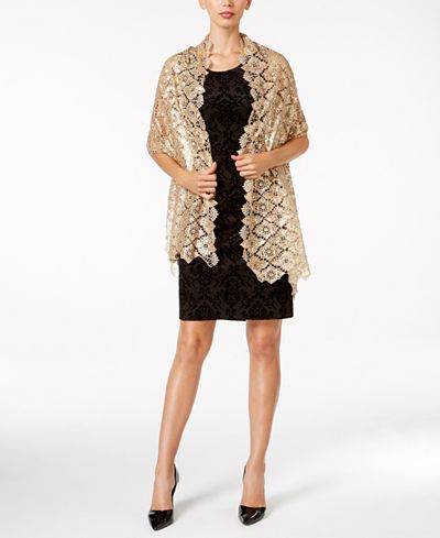 BLUE BY BETSEY JOHNSON Clover Sequin Evening Wrap