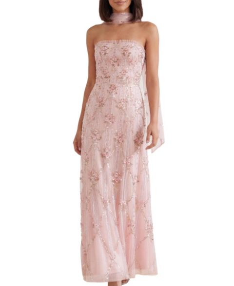 Женское платье Needle & Thread Lovers Lace Strapless Embellished Evening Gown, цвет: Сумеречный розовый