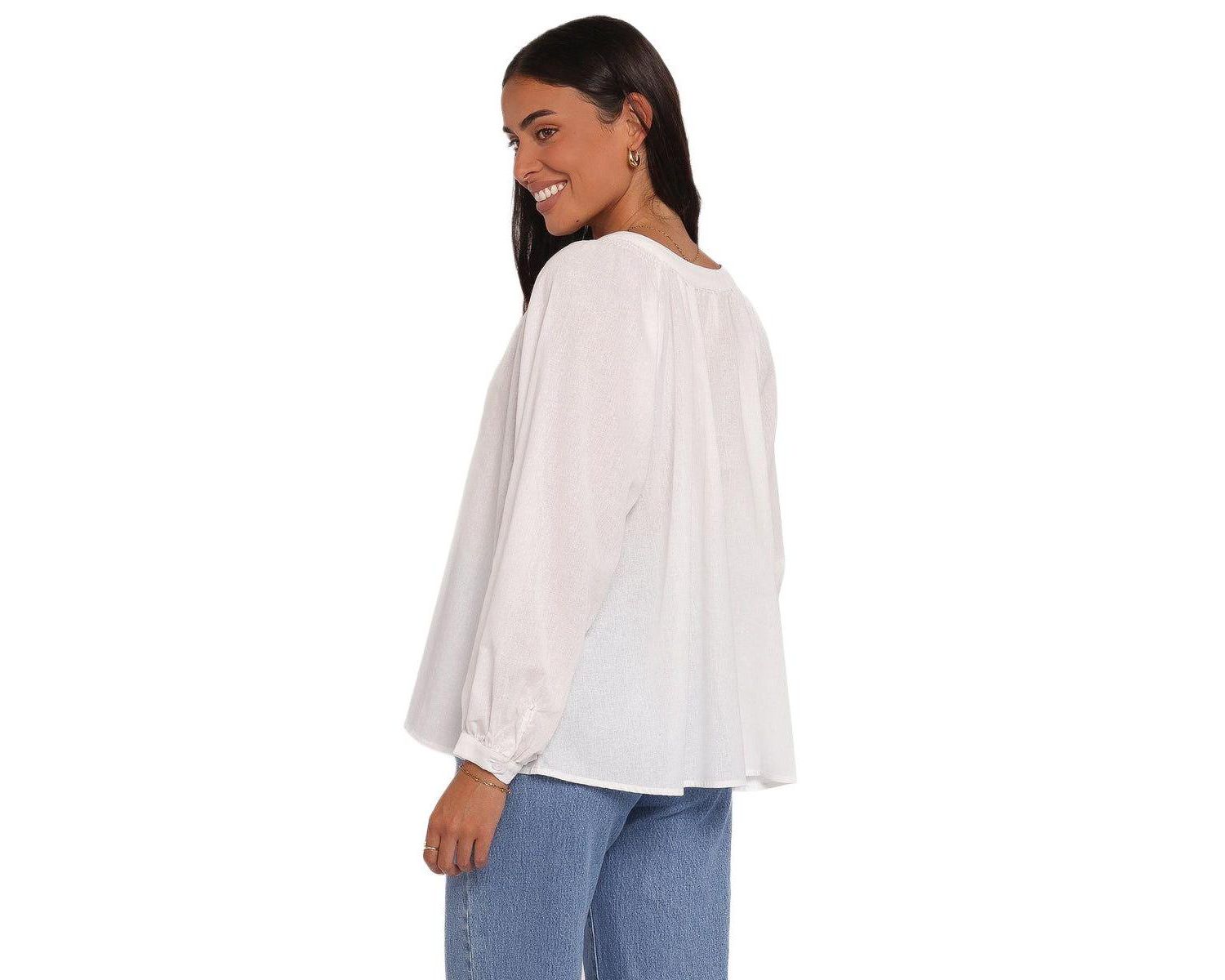 Women's Irisa Front Button-Down Long Sleeve Cotton Shirt