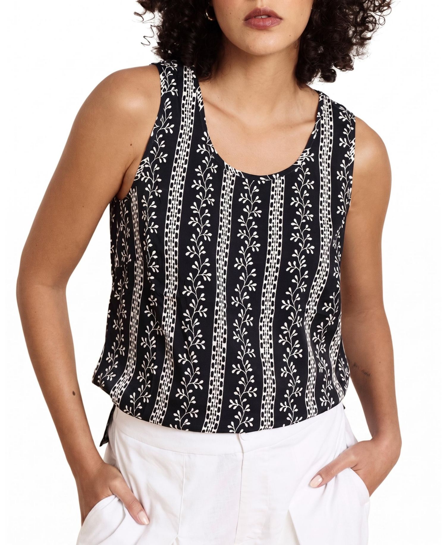 Plus Size Scoop Neck Stretch Cupro Tank