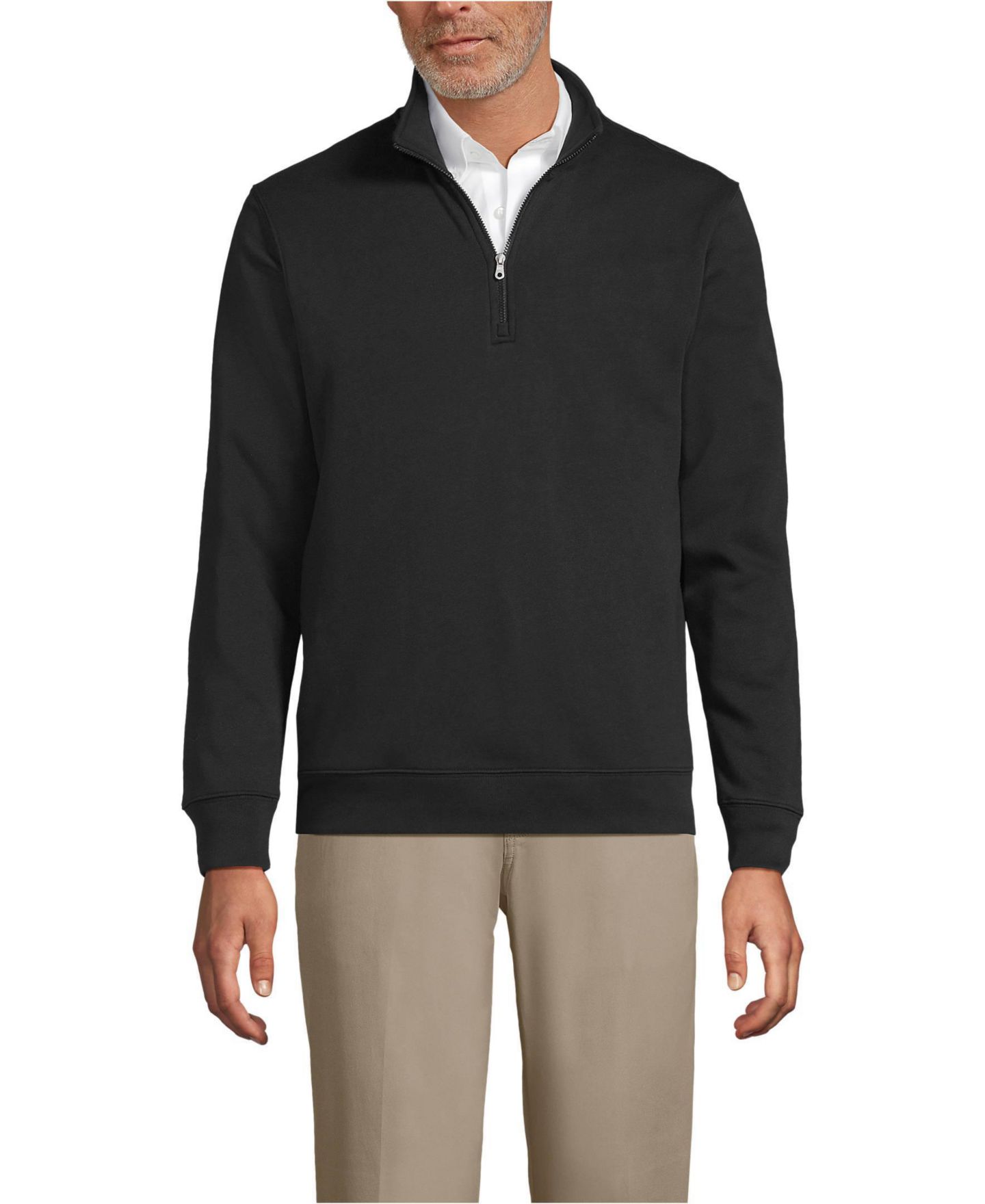 Женский свитшот Lands' End Quarter Zip, цвет: Чёрный — фото 1