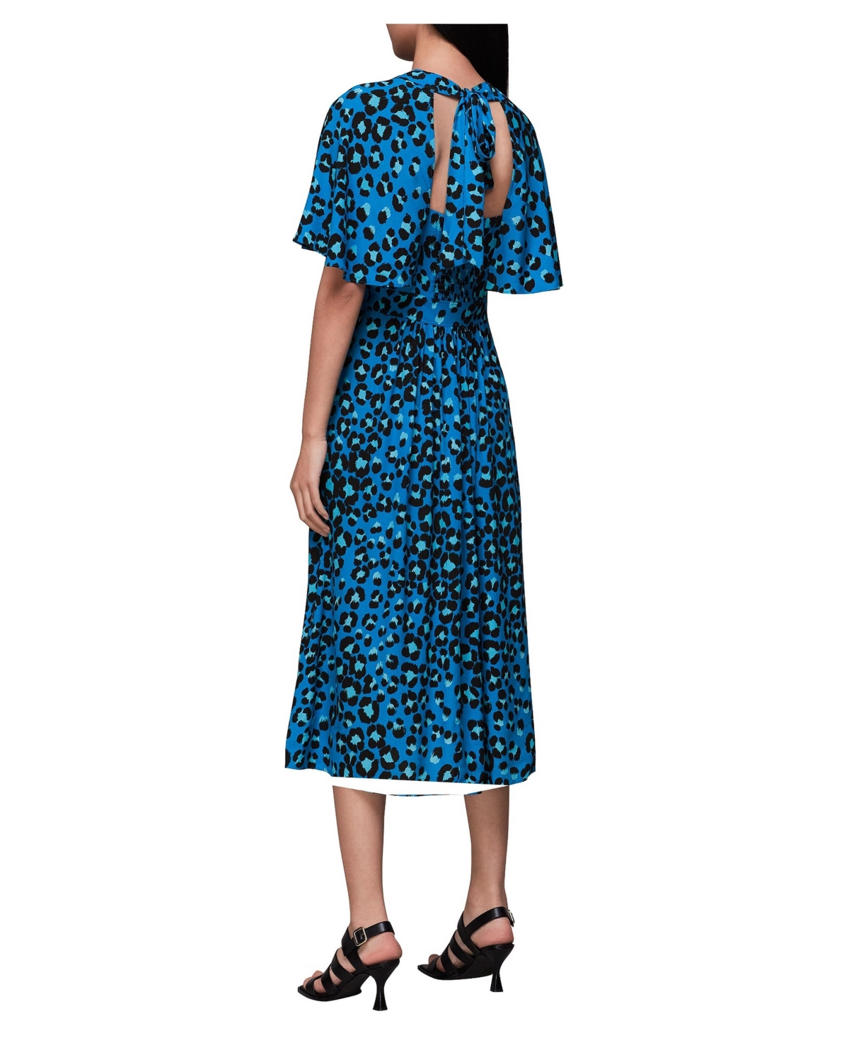 Whistles Women's Painted Leopard Amelia Short-Sleeve Midi Dress
