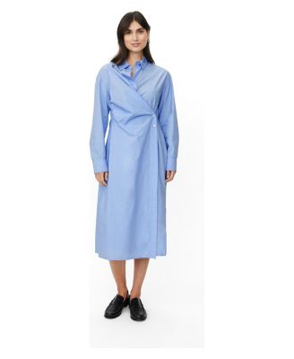 Women's MaNeylora Long-Sleeve Wrap Midi Shirt Dress